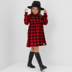 Изображение товара Платье KAFTAN 10350791 "Клеточка" для девочек, цвет красный, размер 110-116 см