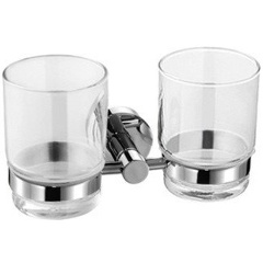 Изображение товара Держатель стаканов двойной КАISЕR 2050 из стекла хром латунь для ванной