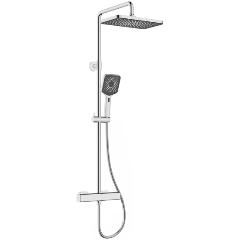 Изображение товара Душевая система Kaiser Cube 01377 с термостатом и регулируемым рейлингом хром