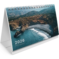 Изображение товара Календарь-домик настольный на гребне с бегунком , 2026 г., BRAUBERG, 160х105 мм, "Морской пейзаж", 117271