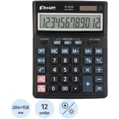 Изображение товара Калькулятор настольный ПОЛНОРАЗМЕРНЫЙ Комус AF-451B,12р,дв.пит,чрн (2069217КТ)