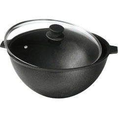 Изображение товара Казан КАМСКАЯ ПОСУДА со стеклянной крышкой с силиконовой ручкой (к72)