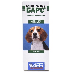 Изображение товара Капли ушные Барс - комплексный акарицидный препарат, 20 мл