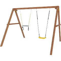 Изображение товара Качели деревянные National Tree Company P911-14 с трапецией