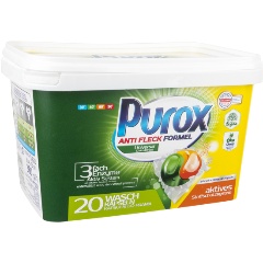 Изображение товара Капсулы для стирки PUROX Universal 20 шт универсальные, автоматическая стирка