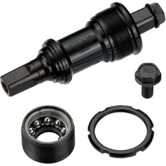 Изображение товара Каретка NECO B906 под квадрат, BSA 1.37" х 24T, R/L. 68/128мм. Ось 10В21, стальные чашки, пластиковый корпус. Вес 296г. Назначение: MTB & ATB, Road, в