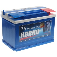 Изображение товара Аккумулятор KARHU, 190x170x270, обратная полярность, 75 Ач, 6СТ75(0)