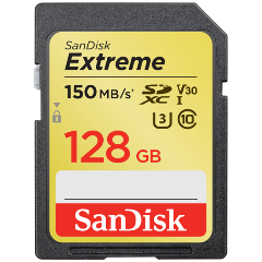 Карта памяти 128Gb SanDisk Extreme SDXC Class 10 UHS-I U3 V30 (150/70 MB/s)