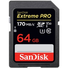 Карта памяти 64Gb SanDisk Extreme Pro SDXC Class 10 UHS-I U3 V30 (170/90 MB/s)