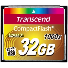 Изображение товара Карта памяти CompactFlash 32GB Transcend 1000X (160/120 Mb/s) TS32GCF1000