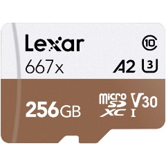 Карта памяти micro SDXC 256Gb Lexar Professional 667x UHS-I U3 V30 A2 + ADP (100/90 MB/s)