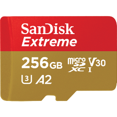 Карта памяти micro SDXC 256Gb Sandisk Extreme UHS-I U3 V30 A2 + ADP (160/90 MB/s)