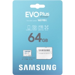 Изображение товара Карта памяти micro SDXC 64Gb Samsung EVO Plus UHS-I U1 A1 + ADP 160 Mb/s