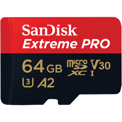 Карта памяти micro SDXC 64Gb Sandisk Extreme Pro UHS-I U3 V30 A2 + ADP (170/90 MB/s)