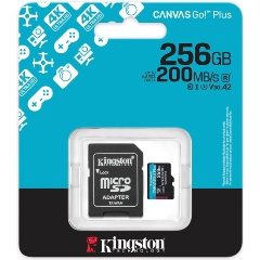 Изображение товара Карта памяти microSDXC 256Gb Kingston Canvas Go Plus Gen4 UHS-I U3 A2 (200/160 MB/s) + ADP NEW