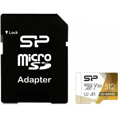 Изображение товара Карта памяти microSDXC 512Gb Silicon Power Superior Pro UHS-I U3 V30 A1 + ADP (100/80 Mb/s)
