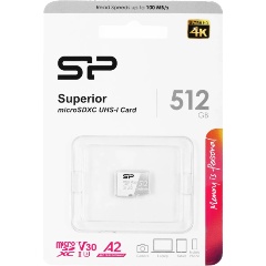 Изображение товара Карта памяти microSDXC 512Gb Silicon Power Superior UHS-I U3 V30 A2 (100/80 Mb/s)