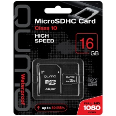 Изображение товара Карта памяти QUMO MicroSDHC 16Gb Сlass 10 + ADP (QM16GMICSDHC10)