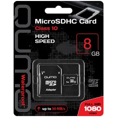 Изображение товара Карта памяти QUMO MicroSDHC 8Gb Сlass 10 + ADP (QM8GMICSDHC10)