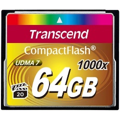 Изображение товара Карта памяти CompactFlash 64GB Transcend 1000X (160/120 Mb/s) TS64GCF1000