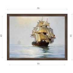 Изображение товара Картина ДЕКОР ДЕПО Монтегю Доусона Парусное судно Матовая бумага в раме без стекла 66х86 см