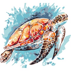 Изображение товара Картина по номерам ФРЕЯ PNB/PM-047 Морская черепашка 40х30 см