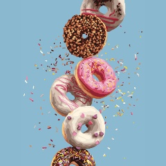 Изображение товара Картина по номерам ФРЕЯ PNB/PM-264 Аппетитные пончики, 40х30 см