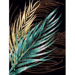 Изображение товара Картина по номерам с поталью ФРЕЯ PNB/PMPT-224 Пальмовые ветви. Часть 2 40 х 30 см