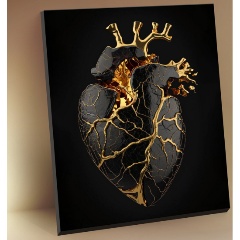 Изображение товара Картина по номерам с поталью Золотое сердце 40х50 см MOLLY BHR0570