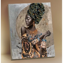 Изображение товара Картина по номерам с поталью ФЛЮИД HR0394 Африканская девушка, 40х50 см