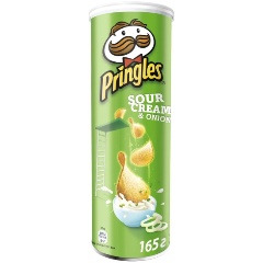 Изображение товара Картофельные чипсы Pringles Сметана и Лук 165 г - хрустящий перекус в тубе