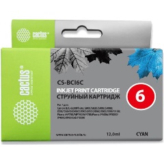 Изображение товара Струйный картридж Cactus CS-BCI-6C голубой для Canon S800/ S820/ S900/ S9000/ i550/ i560/ i860/ i865/ i905D/ i950S/ i960x/ i965/ i990/ i9100/ i9950/ JX