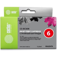 Изображение товара Струйный картридж Cactus CS-BCI-6M пурпурный для Canon S800/S820/S900/S9000/i550/i560/i860/i865/i905D/i950S/i960x/i965/i990/i9100/i9950/JX500/MP750/MP7