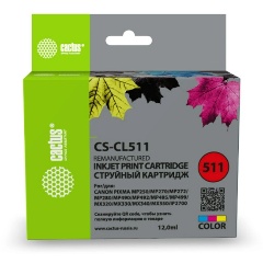 Изображение товара Картридж струйный Cactus CS-CL511 многоцветный для Canon MP240/MP250/MP260/MP270/MP480/MP490 (9мл)