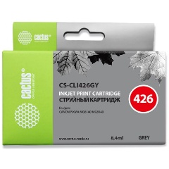 Изображение товара Струйный картридж Cactus CS-CLI426GY CLI-426GY серый (9мл) для Canon Pixma MG8240, Pixma MG8140, Pixma MX884, Pixma iP 4940, Pixma MG6240, Pixma MG6140