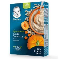Изображение товара Каша безмолочная Gerber Овсянка Тыква Абрикос с 5 мес 180 г