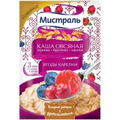 Изображение товара Каша овсяная МИСТРАЛЬ Черника - Брусника - Малина 40 г