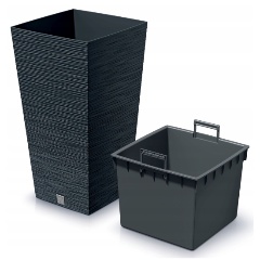 Изображение товара Кашпо для цветов Prosperplast Furu Square, антрацит, 60 л (PPDFSH350-S433)