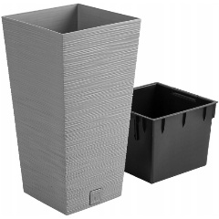 Изображение товара Кашпо для цветов Prosperplast Furu Square, бетон, 35 л (PPDFSH300-422U)
