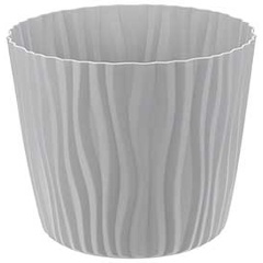 Изображение товара Кашпо IDEA волна 200мм 4,0л с вкладышем Серый (М 3189)
