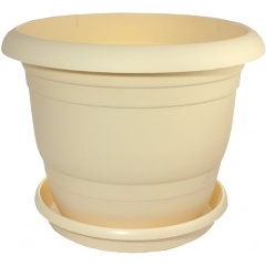 Изображение товара Кашпо Ангора ТОПРАК 47 л, с поддоном, пластик, кремовый (А5280крем)