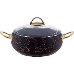 Изображение товара Кастрюля Горянка 6.5 л из алюминия с индукционным дном и стеклянной крышкой