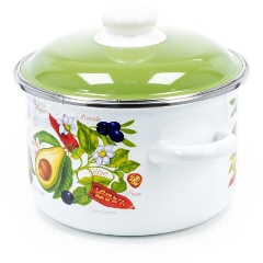 Изображение товара Кастрюля СтальЭмаль Авокадо 3л эмалированная цилиндрическая для всех плит