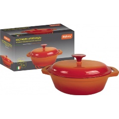 Изображение товара Кастрюля "УТЯТНИЦА" чугунная Mallony OCE-24 эмалированная, овальная, 24 см, 2,1 л