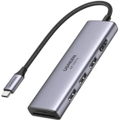 Изображение товара Хаб (разветвитель) UGREEN CM511 Revodok USB-C HDMI/USB 3.0/SD/TF,(20956A) серый