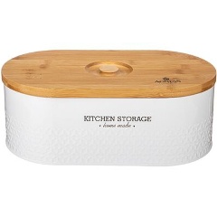 Изображение товара Хлебница AGNESS 33,8х18х12см с деревянной крышкой для хранения хлеба