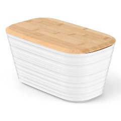 Изображение товара Хлебница Ambient Prime молочно-белая с бамбуковой крышкой (APR001PSWT)