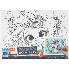 Изображение товара Набор для росписи по холсту МУЛЬТИ АРТ зайка с цветами 15x20 см CANV15X20-RAB
