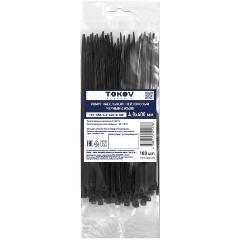 Изображение товара Хомут кабельный нейлоновый TOKOV ELECTRIC черн. 4.8х400 (уп.100шт), TKE-HNS-4.8-400-B/100