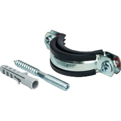 Изображение товара Хомут трубный комплект STOUT: хомут+шпилька шуруп +дюбель пластиковый 1 1/2 (47-52)